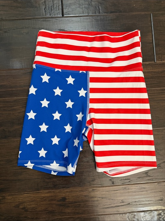 Beach Riot Pants - Bike Shorts Patriotic Star & Stripe - Red, White & Blue